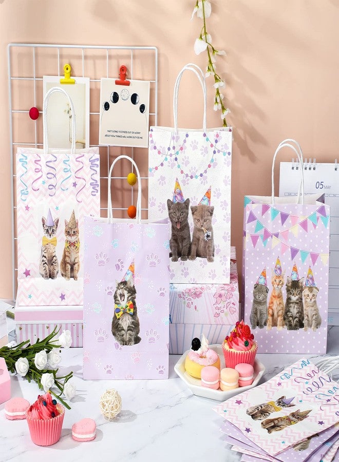Yisong 12 Pcs Cat Party Favor Bags Cat Theme Goodie Bags Candy Treats Bag, Birthday Party Decoration Supplies, Pet Favors Pet Animal Birthday Supplies - Image 5